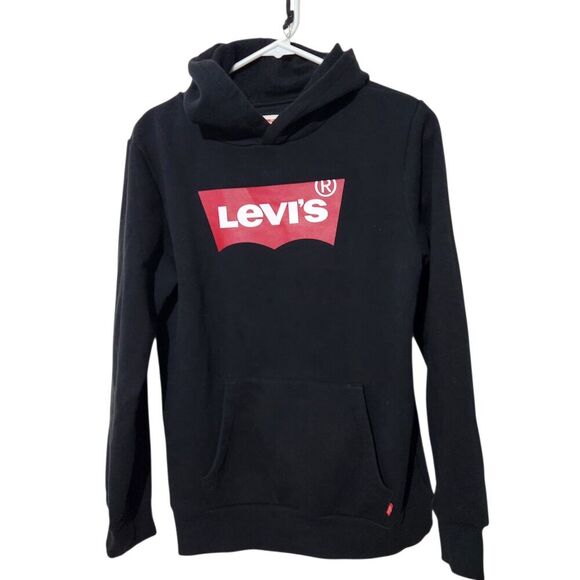 Levi's Other - Levis Sweatshirt Boys XL 13-15 Youth Black Hoodie Red Logo Pullover Sweater.